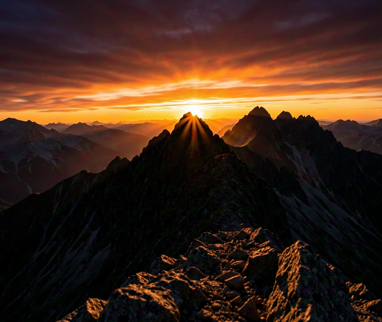 Schweizer Alpen im Morgengrauen